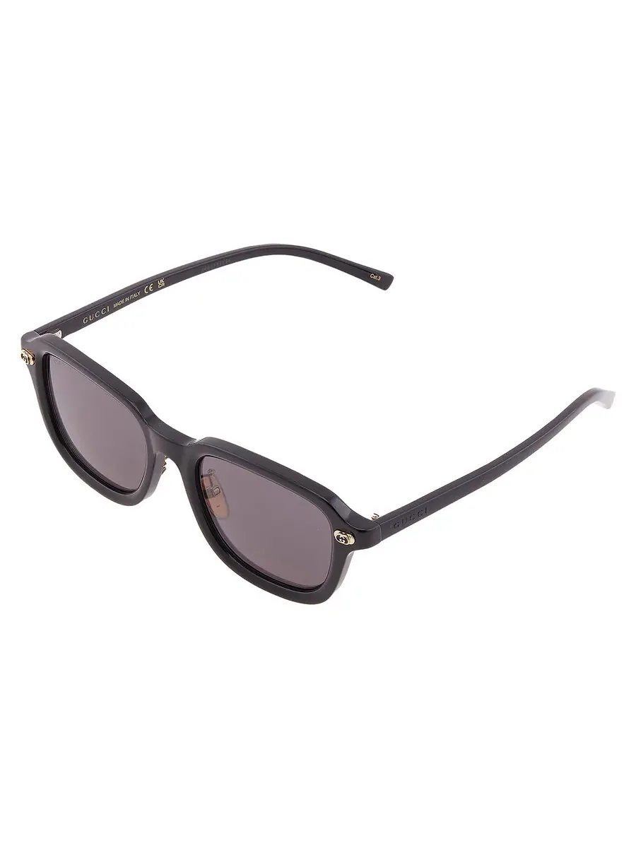 Мужские солнцезащитные очки Gucci Grey Square GG1948SK 001 53 — изображение 3 из 5, черный