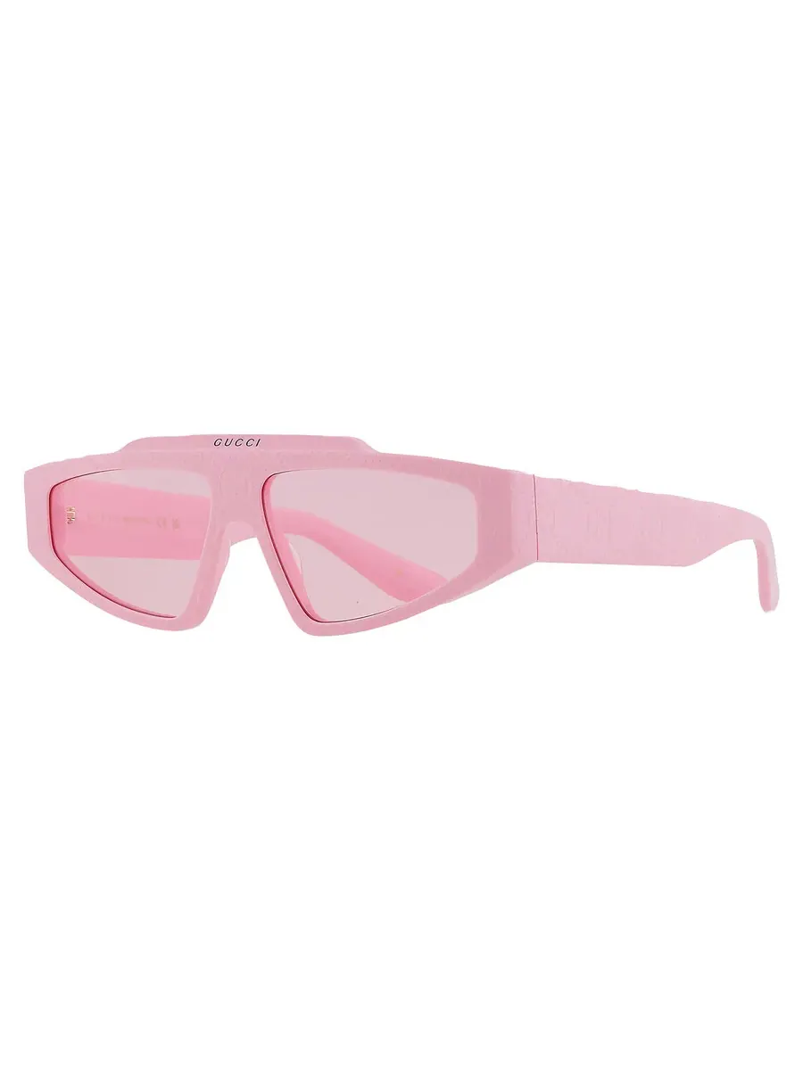 Унисекс солнцезащитные очки Gucci Pink Browline GG1591S 003 58 — изображение 3 из 6, розовый