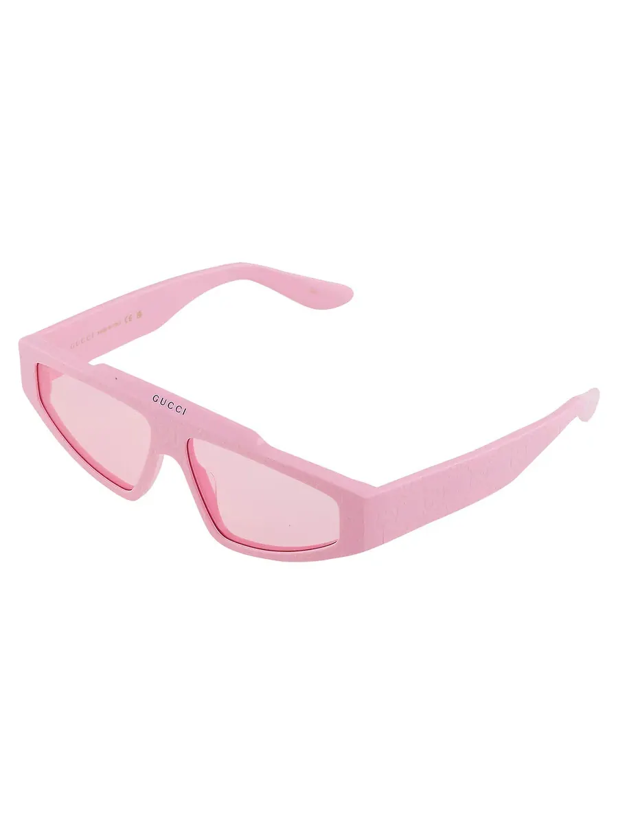 Унисекс солнцезащитные очки Gucci Pink Browline GG1591S 003 58 — изображение 4 из 6, розовый