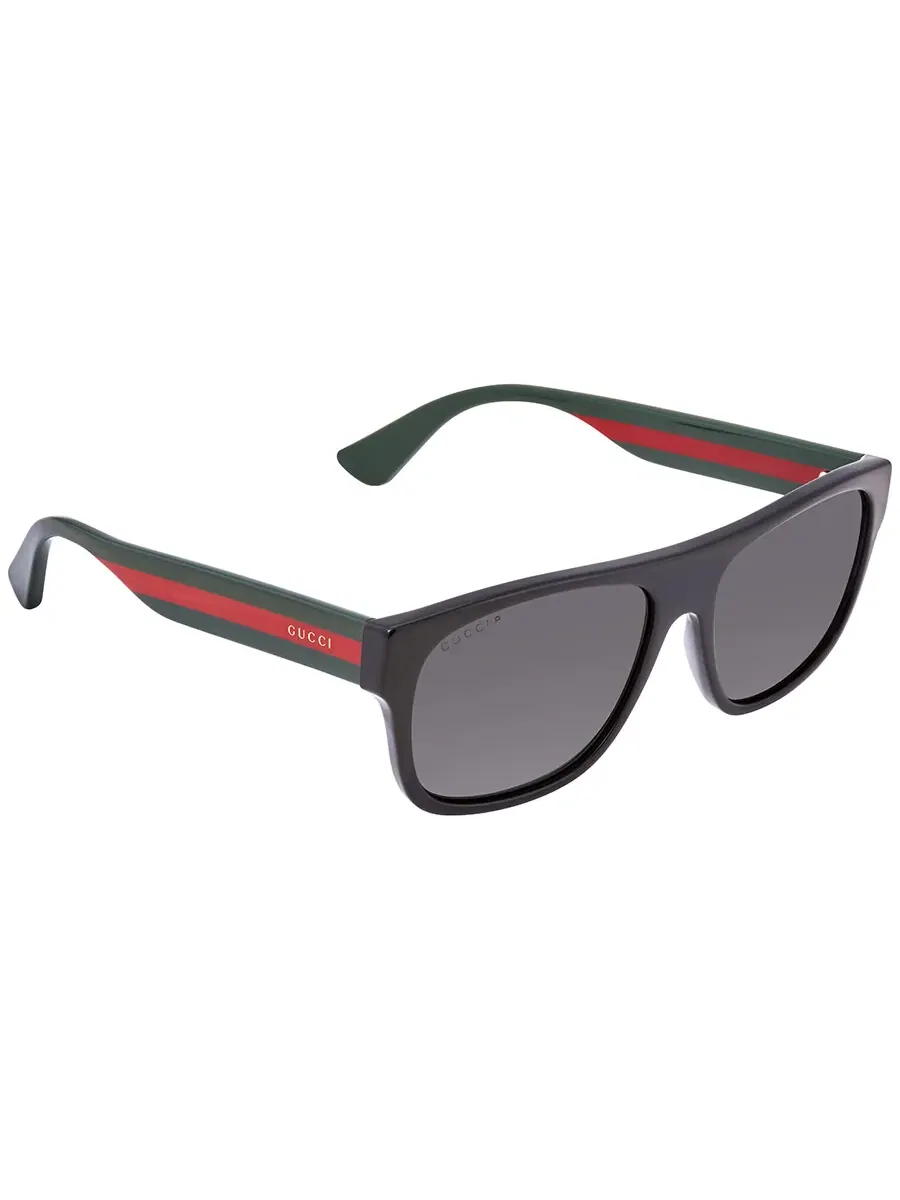 Мужские солнцезащитные очки Gucci поляризованные серые квадратные GG0341S 002 56 — изображение 3 из 5, серый