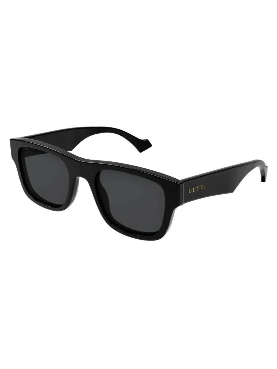 Мужские солнцезащитные очки Gucci поляризованные серые квадратные GG1427S 002 53 — изображение 2 из 4, черный