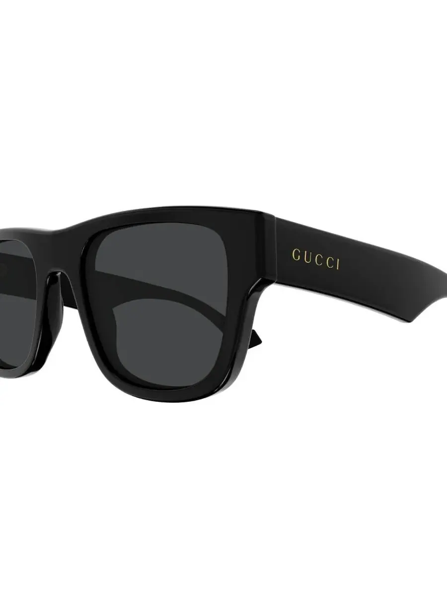 Мужские солнцезащитные очки Gucci поляризованные серые квадратные GG1427S 002 53 — изображение 3 из 4, черный