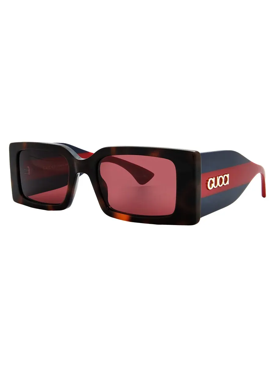 Женские солнцезащитные очки Gucci красные прямоугольные GG1860S 002 52 — изображение 2 из 5, хавана