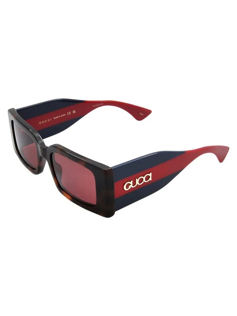 Женские солнцезащитные очки Gucci красные прямоугольные GG1860S 002 52 — изображение 4 из 5, хавана