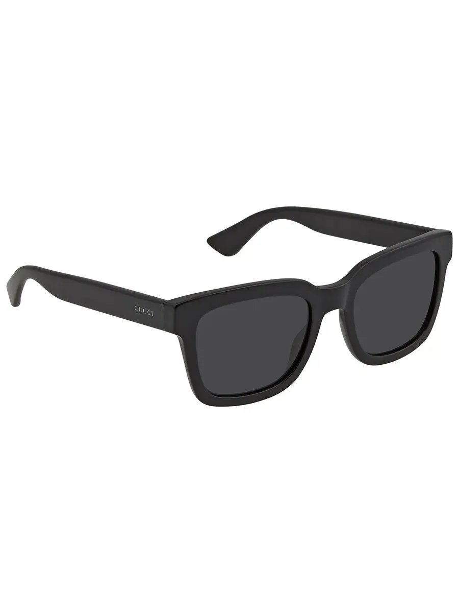 Мужские солнцезащитные очки Gucci Smoke Square GG0001SN 001 52 — изображение 3 из 5, черный