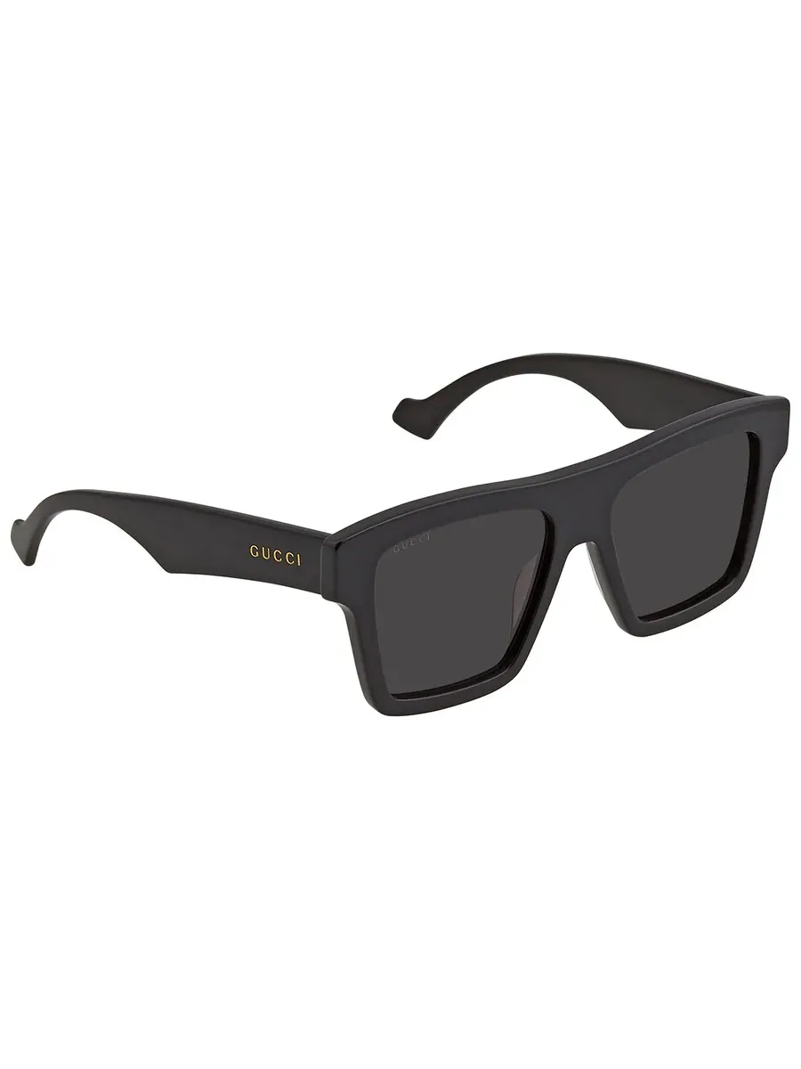 Солнцезащитные очки для мужчин Gucci Solid Grey Square GG0962S 005 55 — изображение 3 из 5, черный