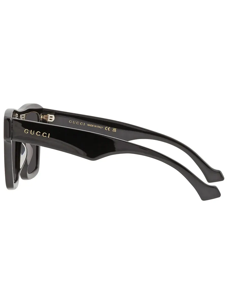 Солнцезащитные очки для мужчин Gucci Solid Grey Square GG0962S 005 55 — изображение 4 из 5, черный