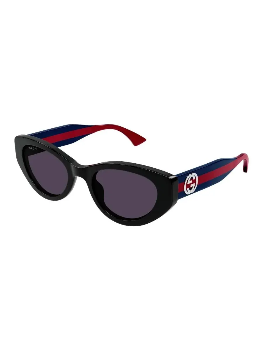Женские солнцезащитные очки Gucci Violet Cat Eye GG1862S 004 52 — изображение 2 из 4, черный