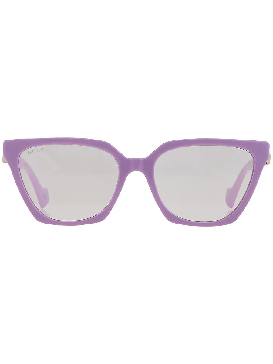 Солнцезащитные очки Gucci Violet Logo с клипсой в форме «кошачий глаз» для женщин GG1542S 002 55