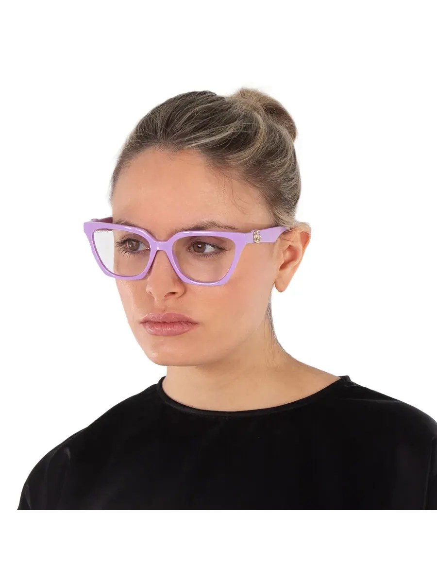 Солнцезащитные очки Gucci Violet Logo с клипсой в форме «кошачий глаз» для женщин GG1542S 002 55 — изображение 3 из 8