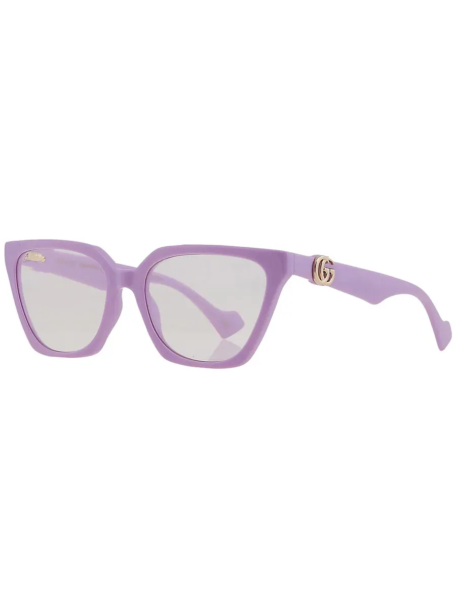 Солнцезащитные очки Gucci Violet Logo с клипсой в форме «кошачий глаз» для женщин GG1542S 002 55 — изображение 5 из 8