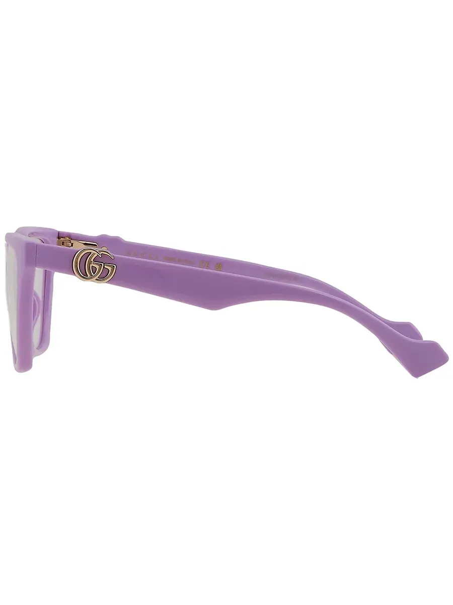 Солнцезащитные очки Gucci Violet Logo с клипсой в форме «кошачий глаз» для женщин GG1542S 002 55 — изображение 6 из 8