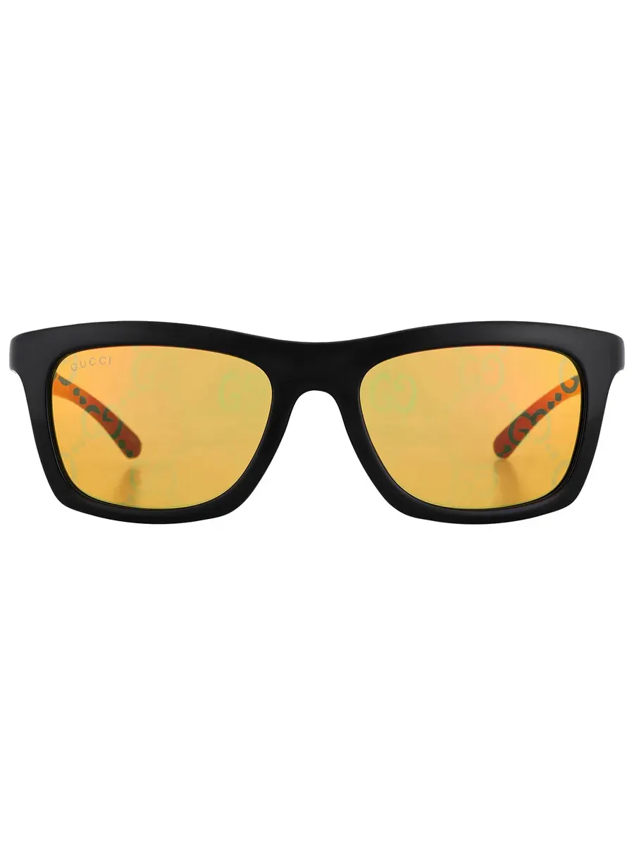Мужские солнцезащитные очки Gucci GG1735S 005 54 с желтым зеркальным логотипом