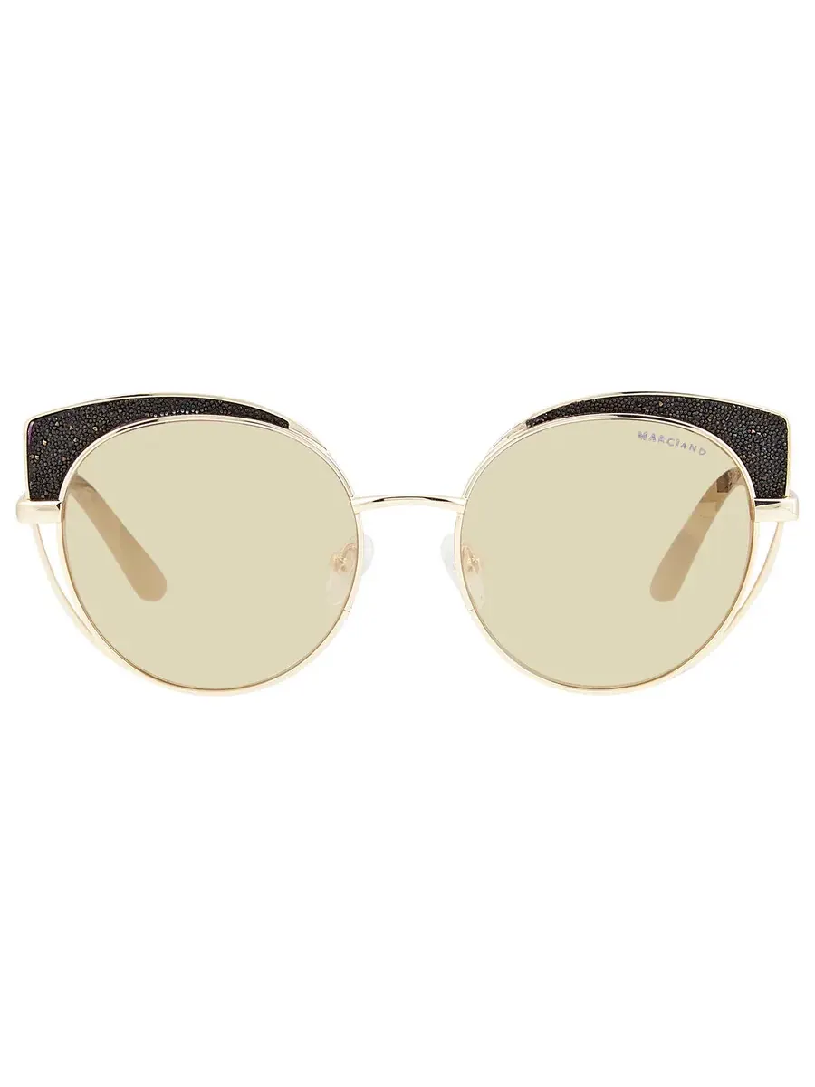 Солнцезащитные очки Guess By Marciano Smoke Mirror Cat Eye для женщин, GM0796, размер 32C — изображение 2 из 3, золото