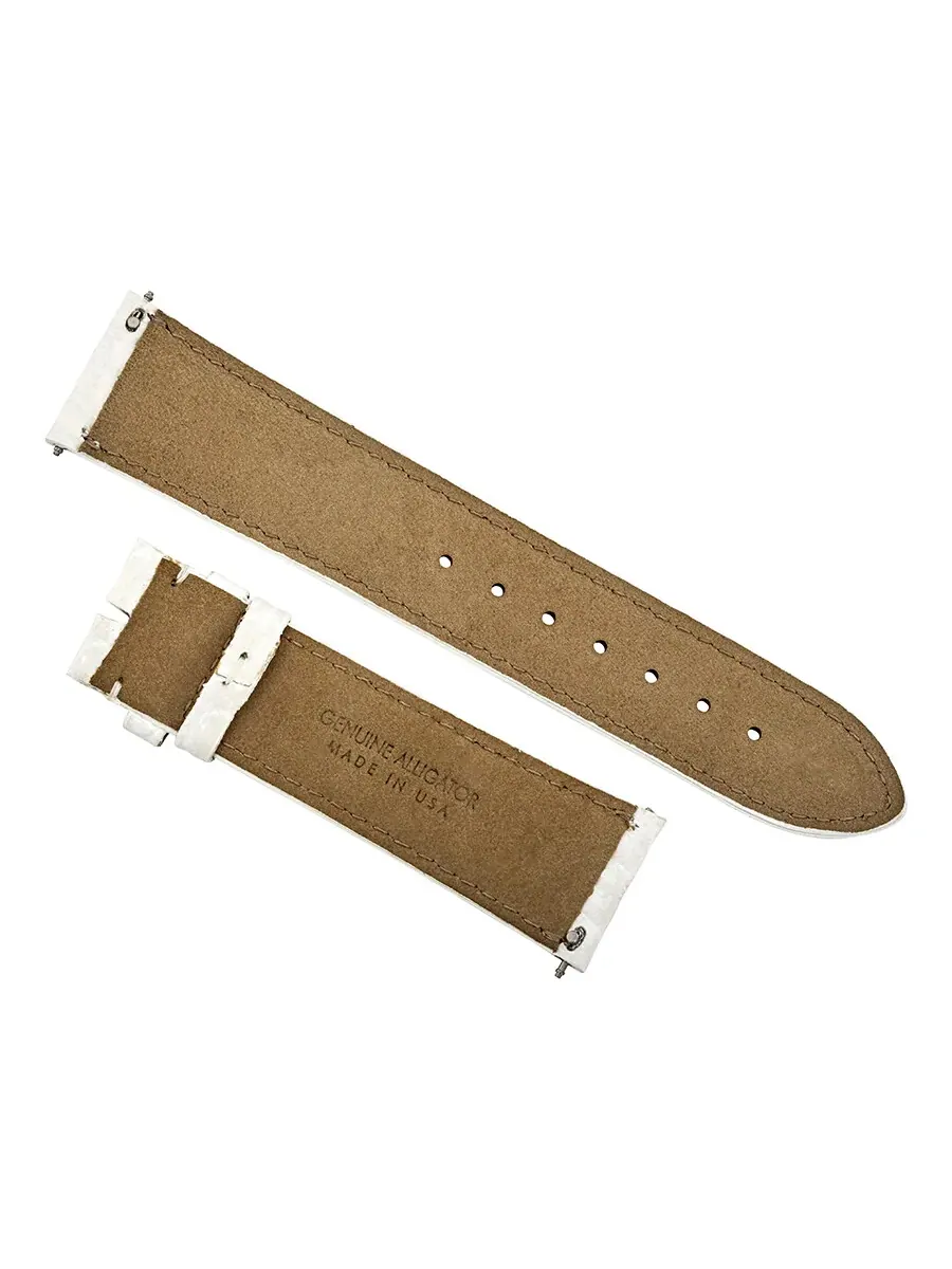 Ремешок Hadley Roma из кожи аллигатора матовый белый 20 мм — изображение 2 из 2