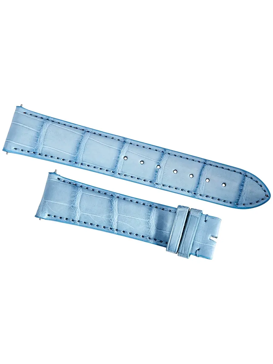 Ремешок Hadley Roma 21 мм из матовой кожи аллигатора бэби-блу