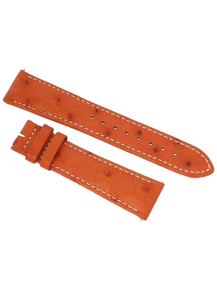 Ремешок Hadley Roma 21 мм из страусиной кожи матовый мандарин