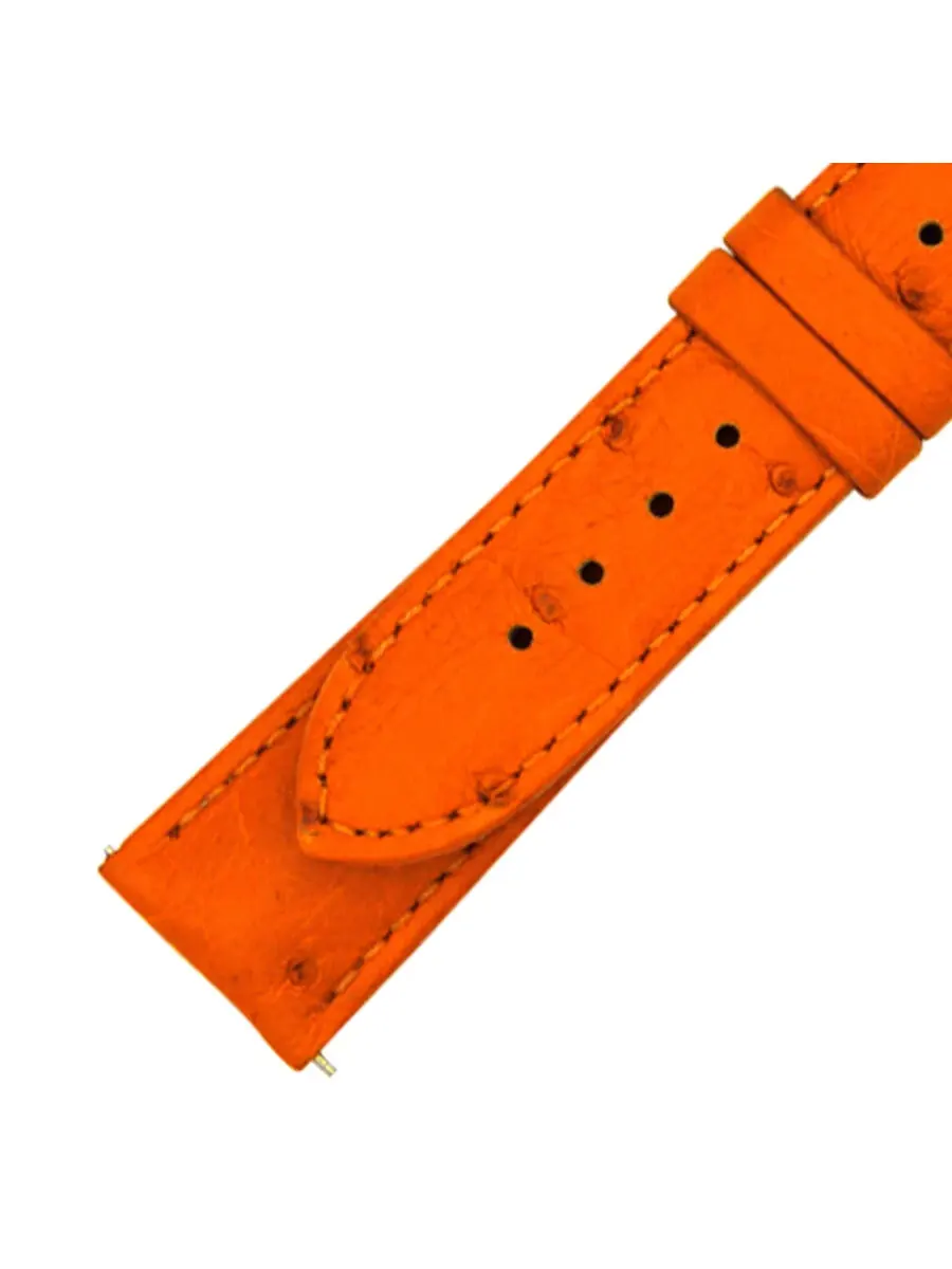 Ремешок Hadley Roma 21 мм из страусиной кожи матовый мандарин