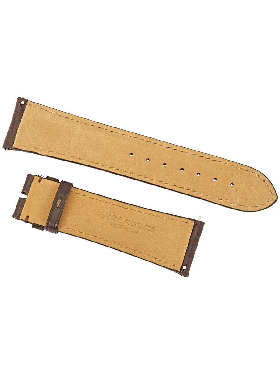 Ремешок Hadley Roma 24 мм из матовой темно-коричневой кожи аллигатора — изображение 2 из 2, коричневый