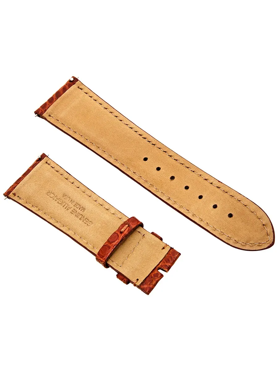 Ремешок Hadley Roma 24 мм из матовой кожи аллигатора цвета загар — изображение 2 из 2, коричневый