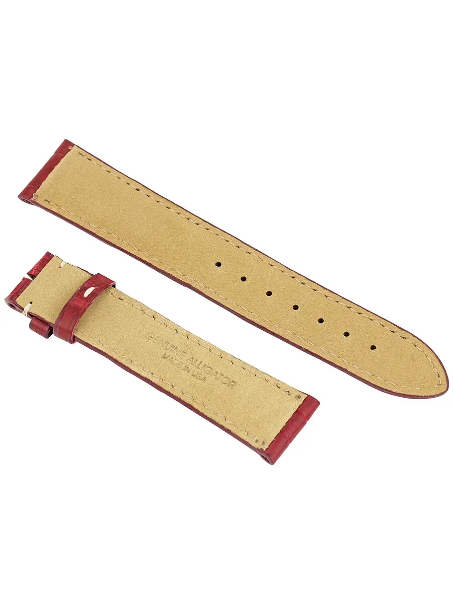 Ремешок Hadley Roma Wine Matte 21 мм из кожи аллигатора — изображение 2 из 2, красный
