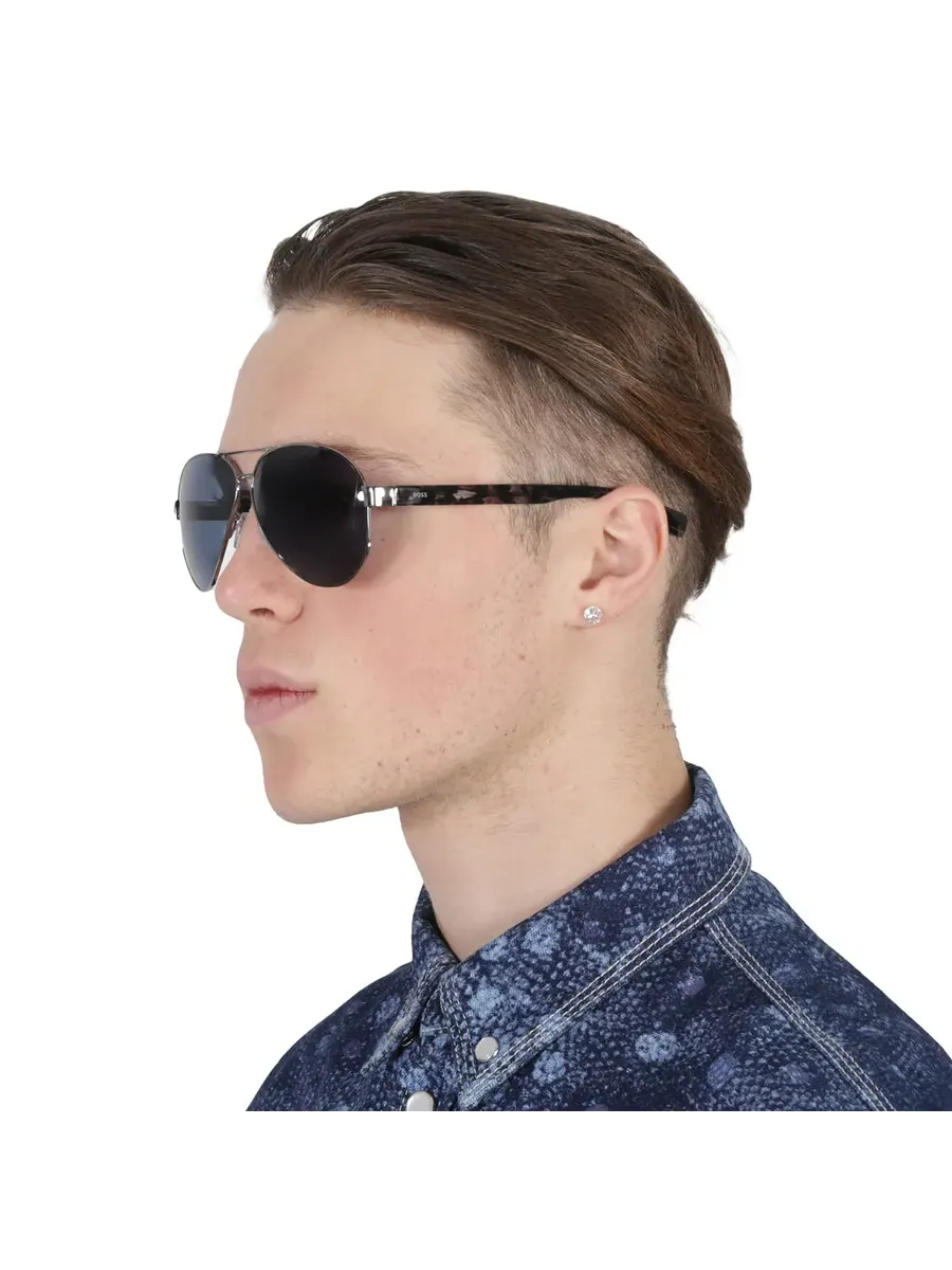 Мужские солнцезащитные очки Hugo Boss Blue Pilot BOSS 1560/O/S 06LB/KU 63 — изображение 2 из 6, синий