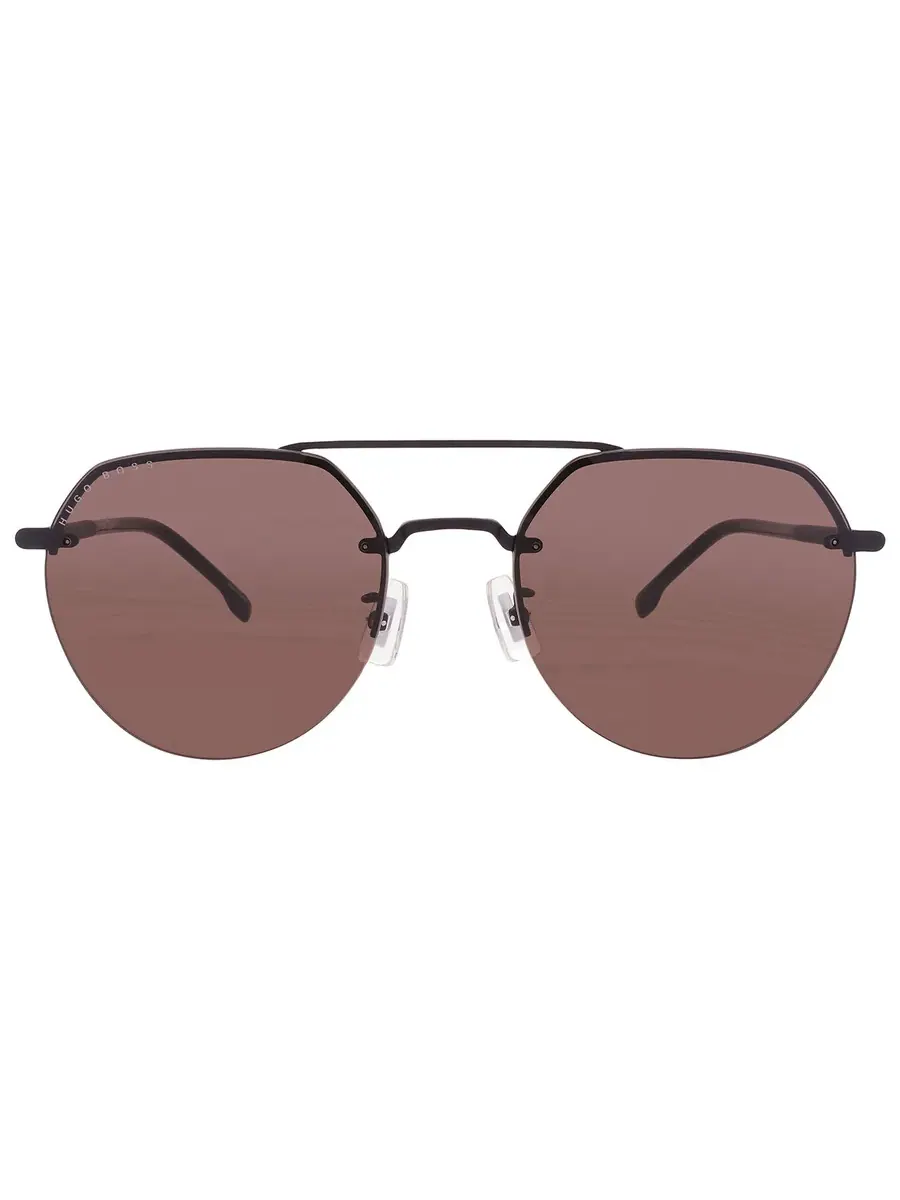 Мужские солнцезащитные очки Hugo Boss коричневого цвета "Пилот" BOSS 1142/F/S 0003/70 59 — черный