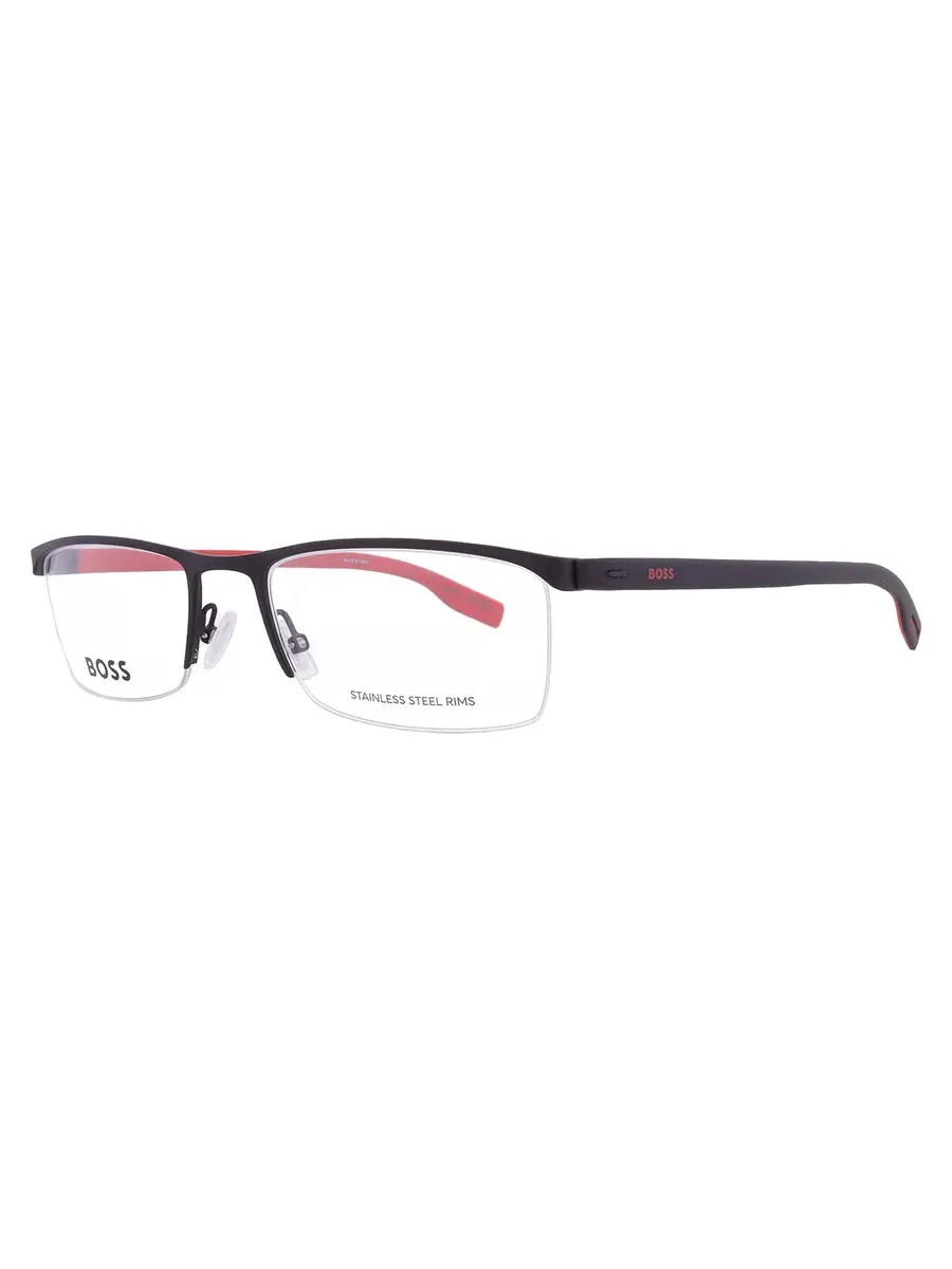 Демонстрационные прямоугольные мужские очки Hugo Boss BOSS 0610/N 0BLX 55 — изображение 2 из 5, черный/красный