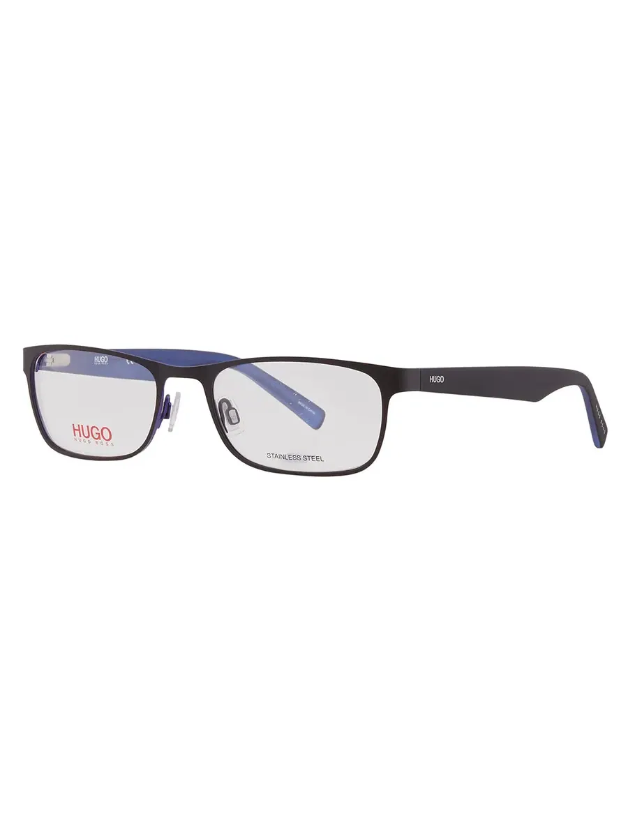 Мужские очки Hugo Boss Demo Rectangular HG 0209 00VK 54 — изображение 3 из 6, черный/синий