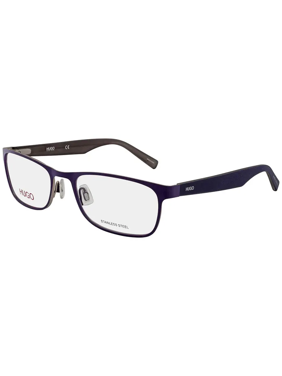 Мужские очки Hugo Boss Demo Rectangular HG 0209 04NZ 54 — изображение 3 из 5, синий/серый