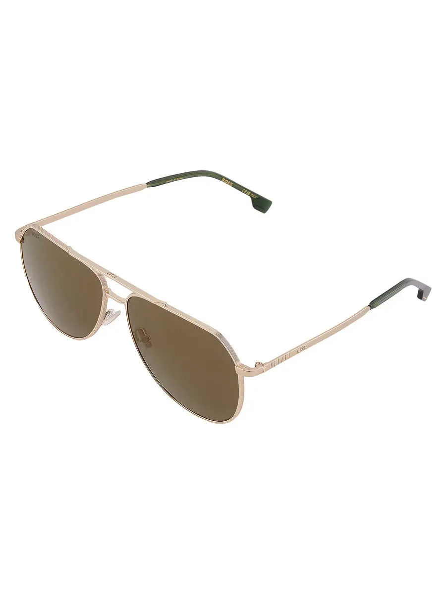 Мужские солнцезащитные очки Hugo Boss Gold Antireflex Pilot BOSS 1447/O/S 0J5G/WM 61 — изображение 3 из 5, золото