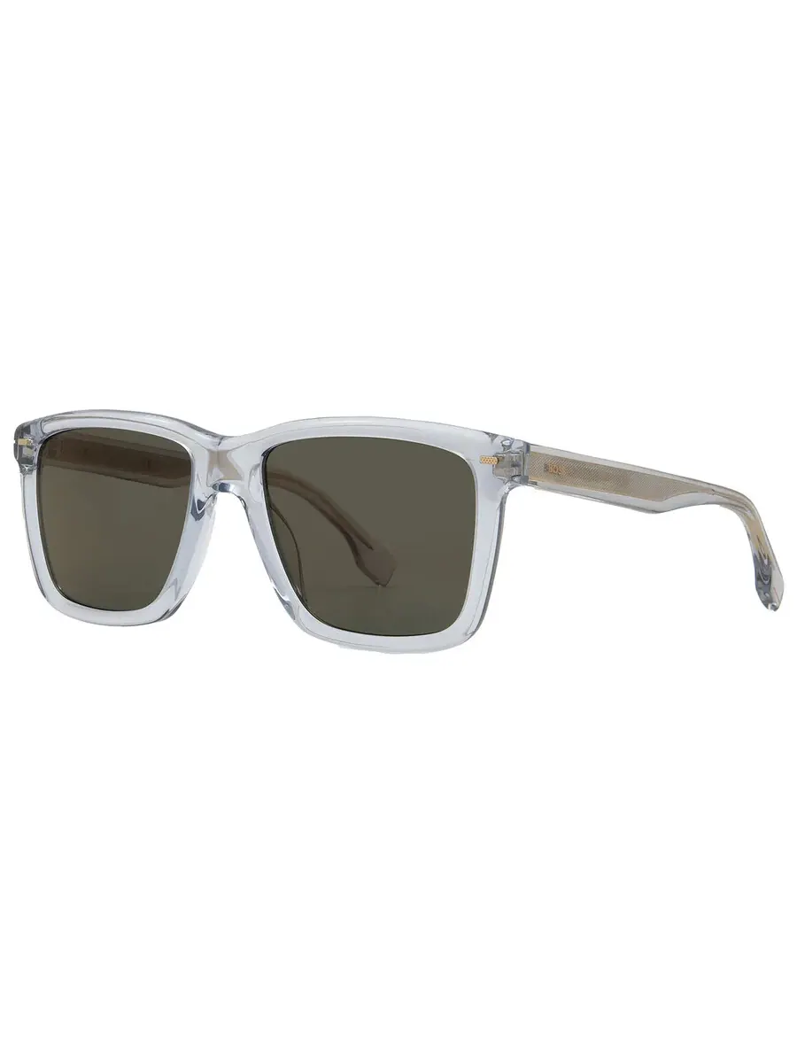 Солнцезащитные очки мужские Hugo Boss Green Gold Mirror Square BOSS 1317/S 0KB7/CW 55 — изображение 2 из 5, серый