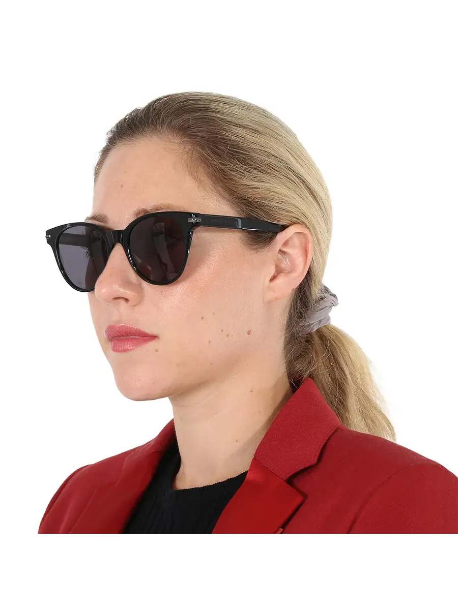 Женские солнцезащитные очки Hugo Boss серого овального цвета BOSS 1267/S 0807/IR 53 — изображение 2 из 6, черный