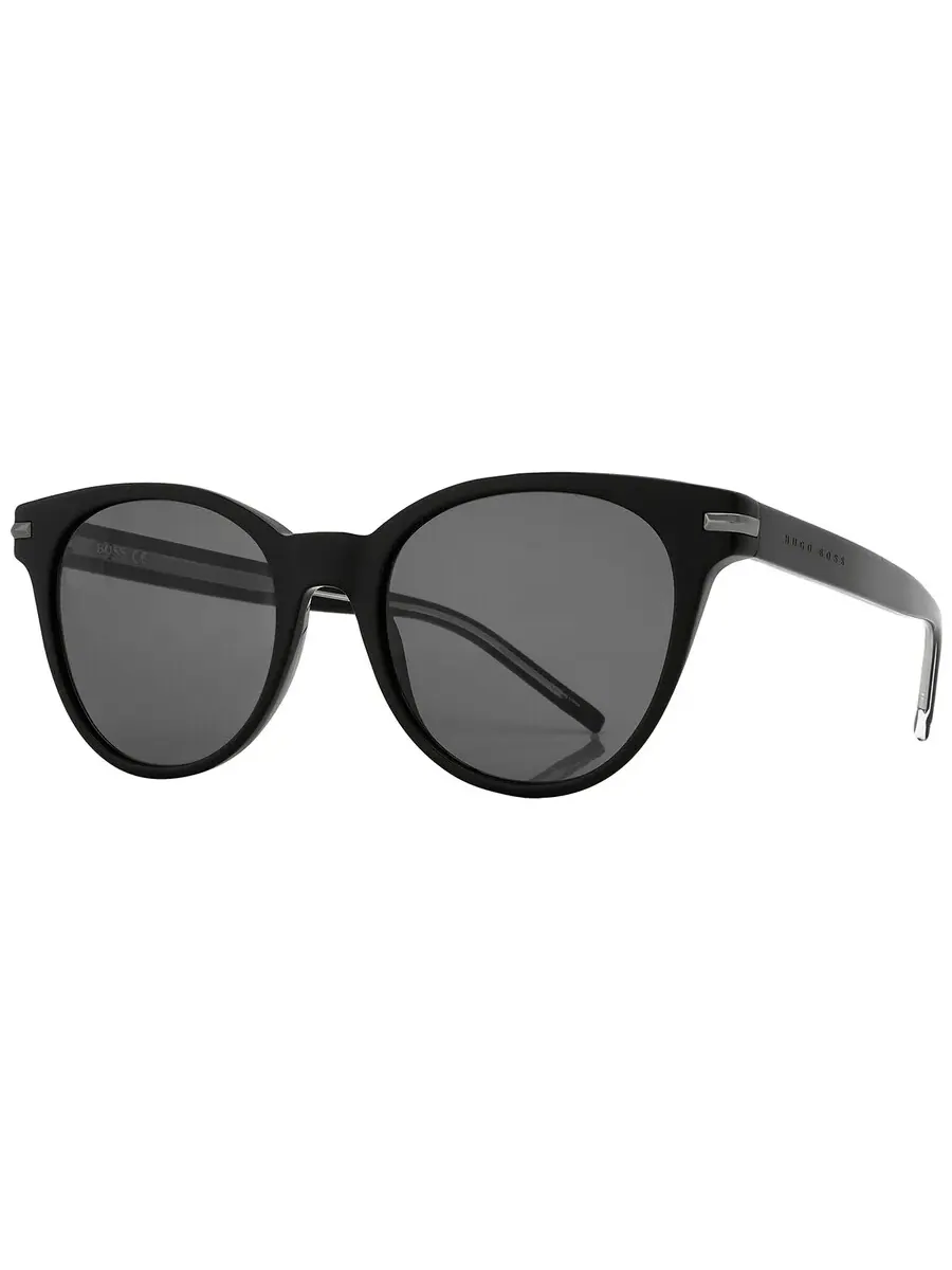 Женские солнцезащитные очки Hugo Boss серого овального цвета BOSS 1267/S 0807/IR 53 — изображение 3 из 6, черный