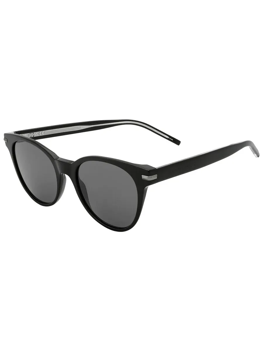 Женские солнцезащитные очки Hugo Boss серого овального цвета BOSS 1267/S 0807/IR 53 — изображение 4 из 6, черный