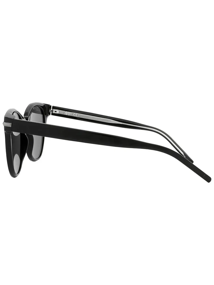 Женские солнцезащитные очки Hugo Boss серого овального цвета BOSS 1267/S 0807/IR 53 — изображение 5 из 6, черный
