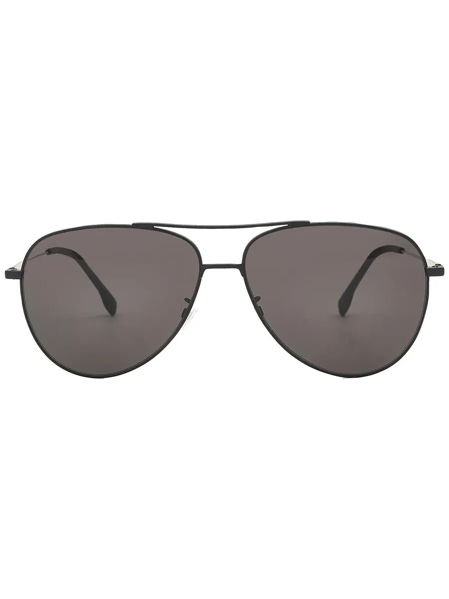 Мужские солнцезащитные очки Hugo Boss серого цвета "пилот" BOSS 1558/O/F/S 0I46/IR 63, черный/золотой