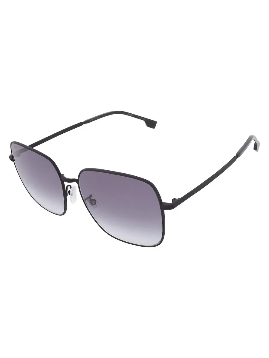 Серые квадратные унисекс солнцезащитные очки Hugo Boss BOSS 1613/F/SK 0003/9O 59 — изображение 3 из 5, черный