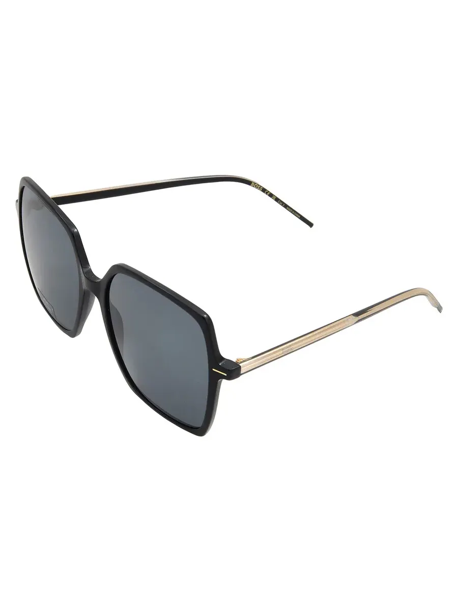 Женские солнцезащитные очки Hugo Boss Grey Square BOSS 1524/S 0807/IR 57 — изображение 4 из 5, черный