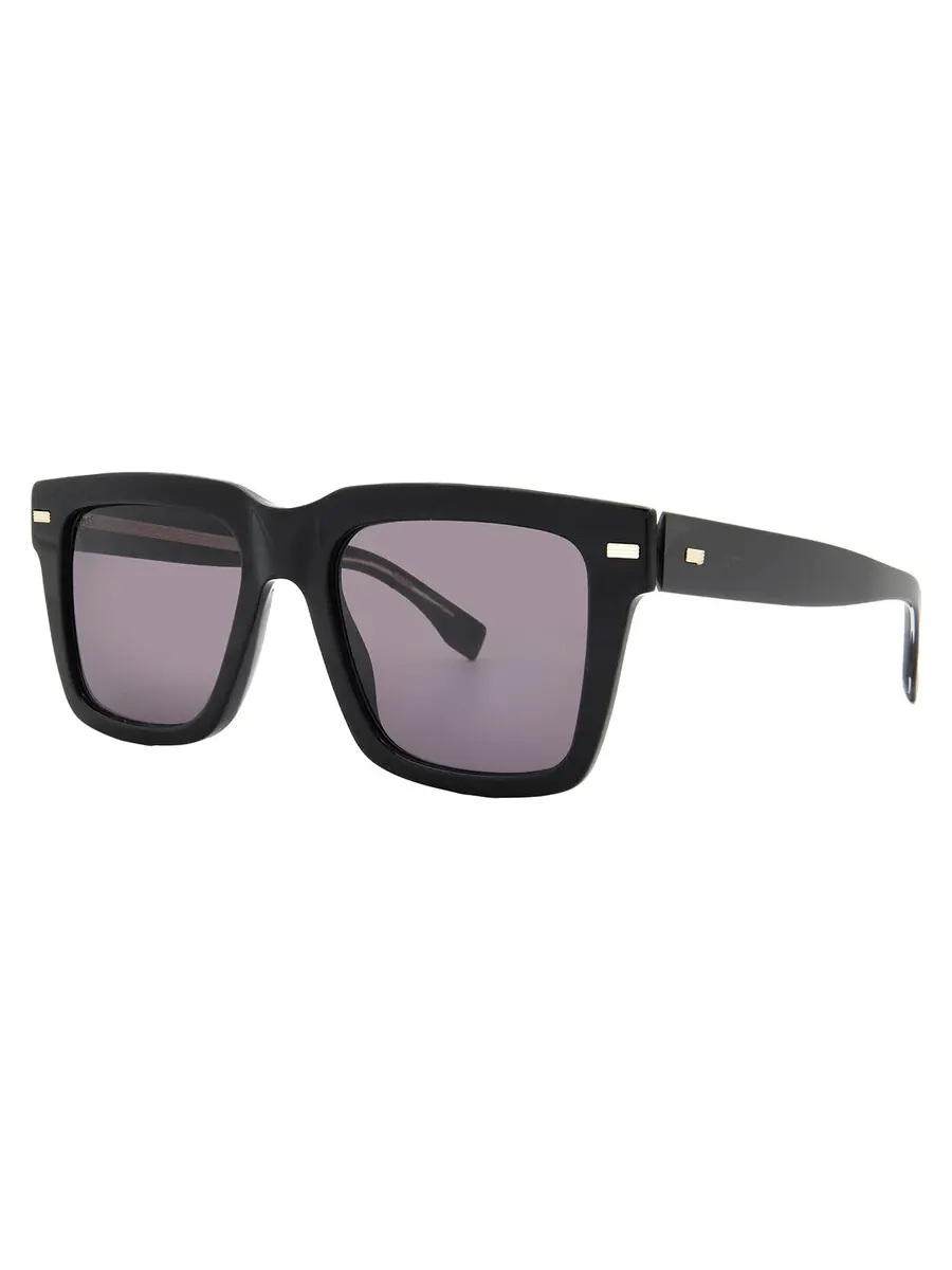 Солнцезащитные очки Hugo Boss Grey Square для мужчин BOSS 1442/S 0807/IR 53 — изображение 2 из 5, черный