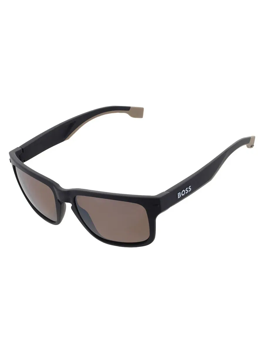 Мужские поляризованные солнцезащитные очки Hugo Boss BOSS 1497/S 0087/6A 55, коричневые квадратные — изображение 3 из 5
