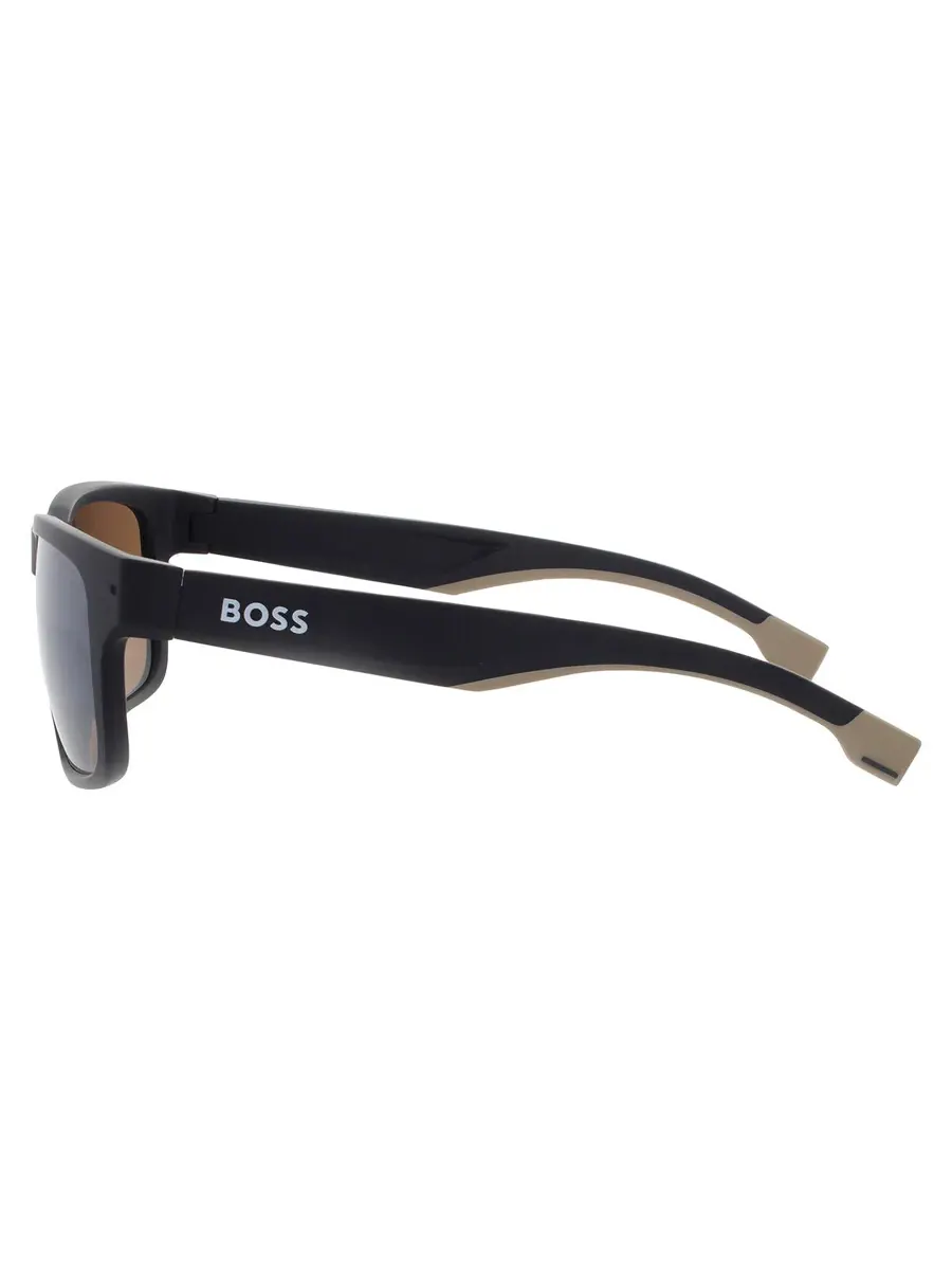 Мужские поляризованные солнцезащитные очки Hugo Boss BOSS 1497/S 0087/6A 55, коричневые квадратные — изображение 4 из 5