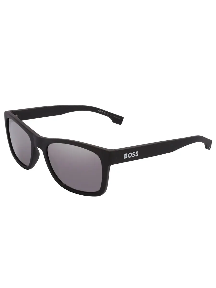 Мужские солнцезащитные очки Hugo Boss Silver Mirror Square BOSS 1569/S 0003/T4 55 — изображение 4 из 6, черный