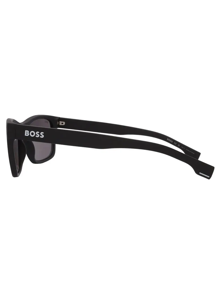 Мужские солнцезащитные очки Hugo Boss Silver Mirror Square BOSS 1569/S 0003/T4 55 — изображение 5 из 6, черный