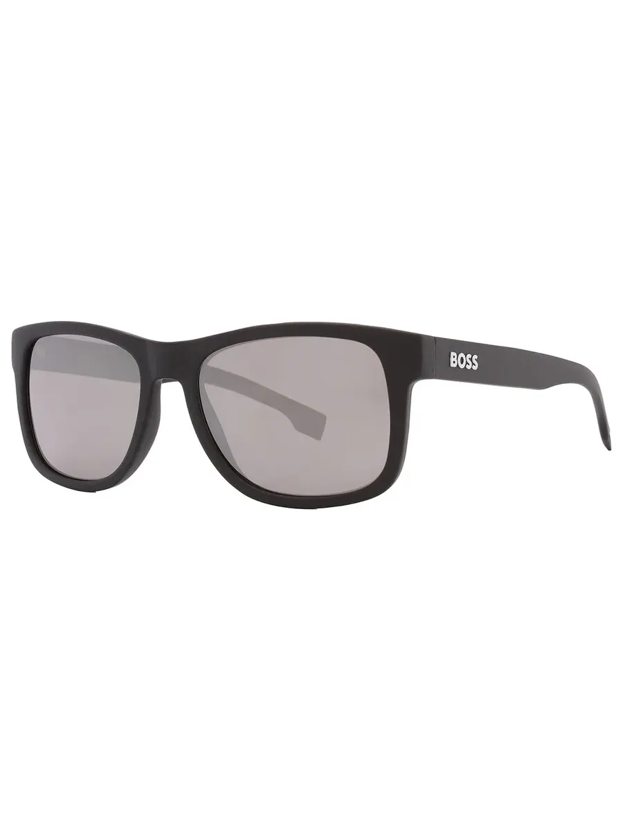 Мужские солнцезащитные очки Hugo Boss Silver Square BOSS 1568/S 0003/T4 55 — изображение 3 из 6, черный