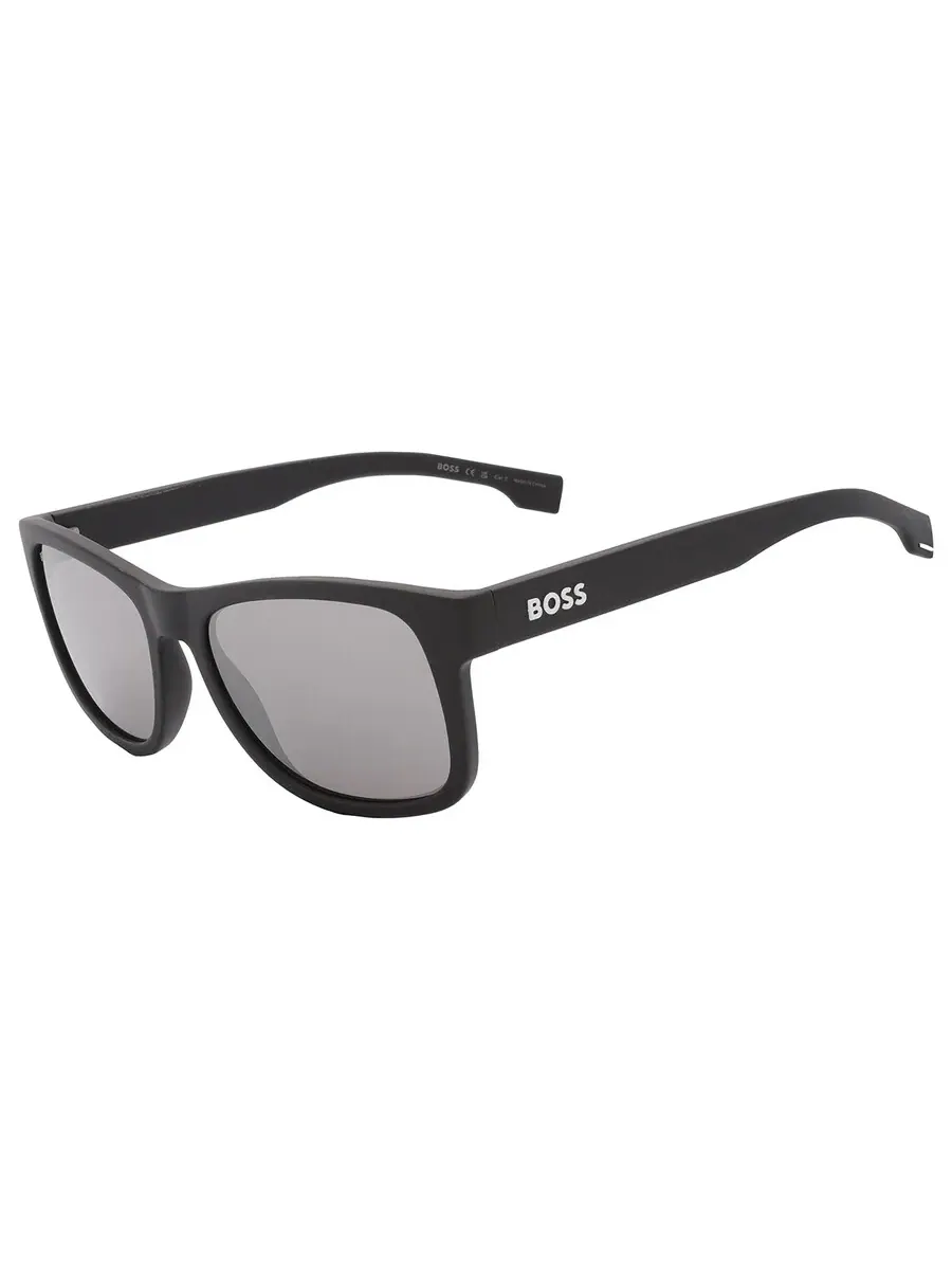 Мужские солнцезащитные очки Hugo Boss Silver Square BOSS 1568/S 0003/T4 55 — изображение 4 из 6, черный