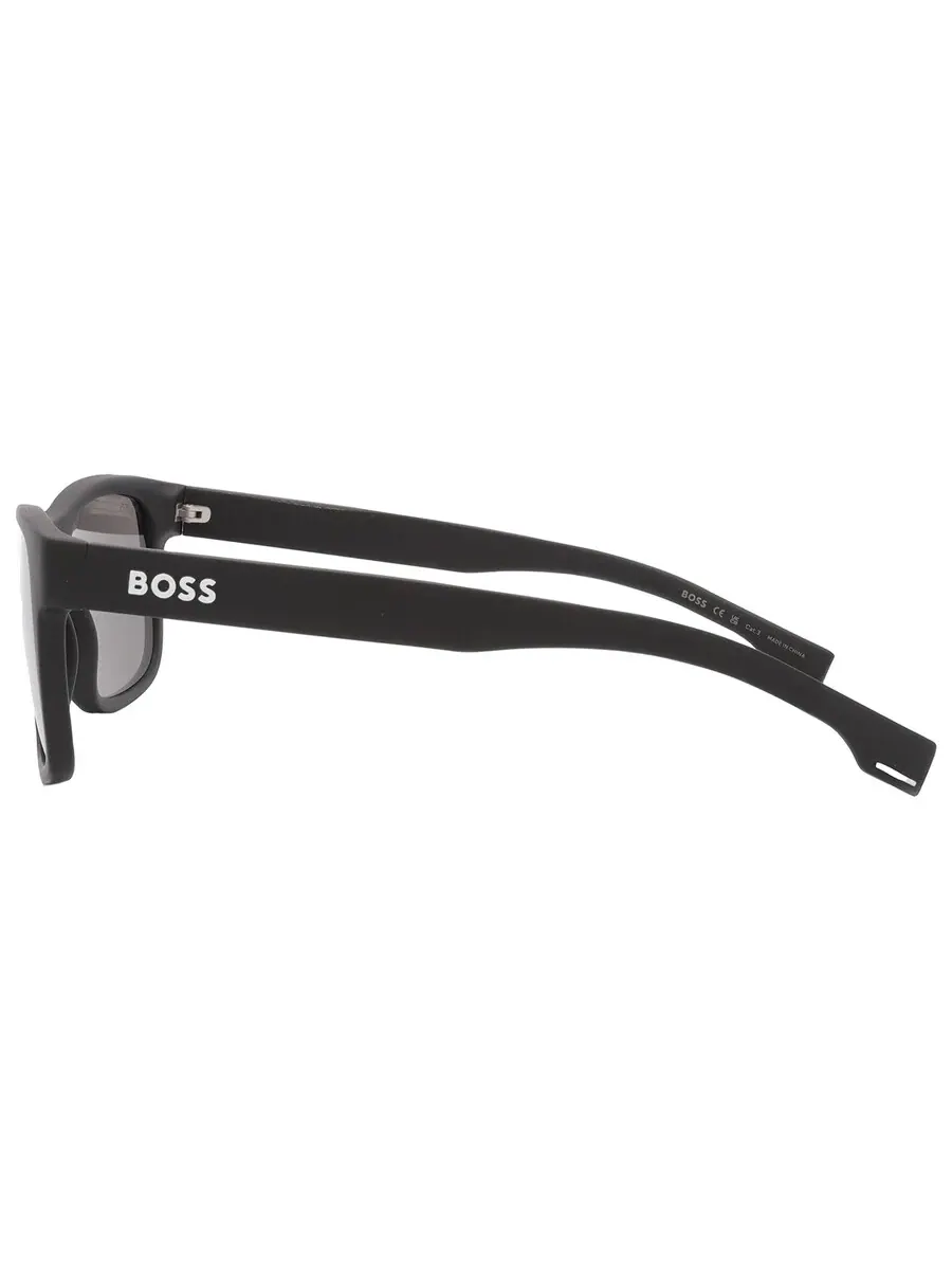 Мужские солнцезащитные очки Hugo Boss Silver Square BOSS 1568/S 0003/T4 55 — изображение 5 из 6, черный