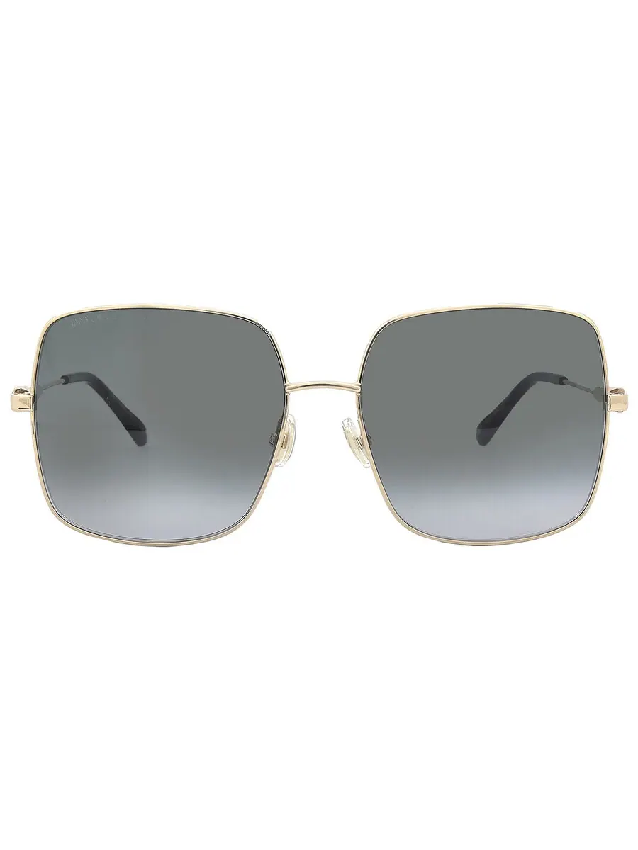 Женские солнцезащитные очки Jimmy Choo Dark Grey Square LILI/S 02M2/9O 58 — золотистый