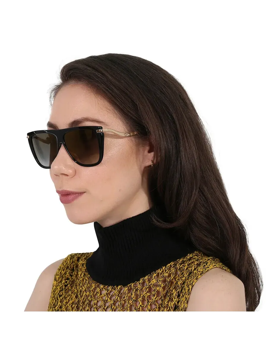 Женские солнцезащитные очки Jimmy Choo Gray SF Gold Browline SUVI/S 0807/FQ 58 — изображение 2 из 5, черный