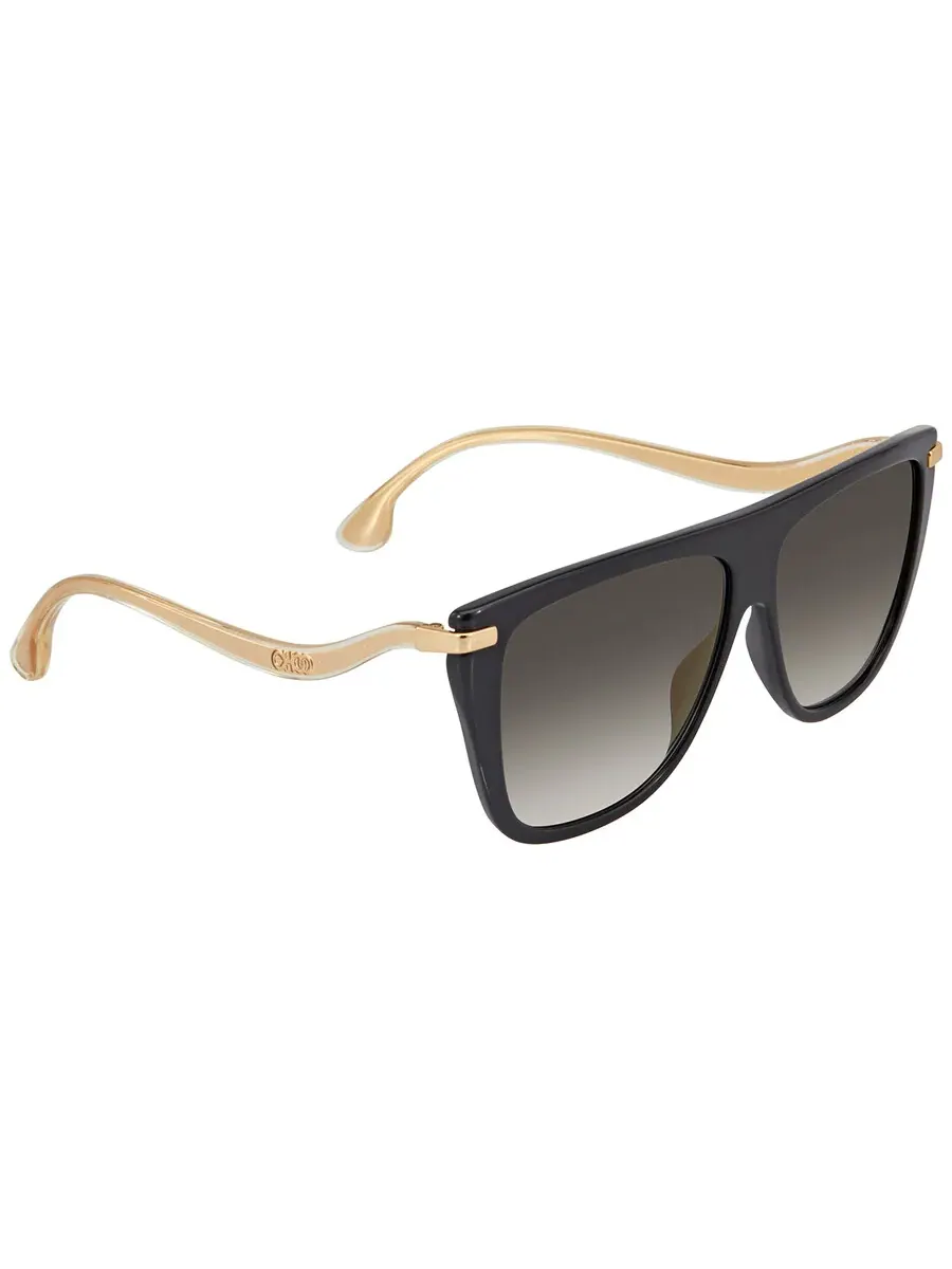 Женские солнцезащитные очки Jimmy Choo Gray SF Gold Browline SUVI/S 0807/FQ 58 — изображение 3 из 5, черный